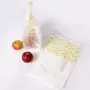 Obst- und Gemüsebeutel XL, weiß, Musteraufdruck olive