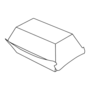 Pommesbox Clamshell mit anhängendem Deckel XS, braun